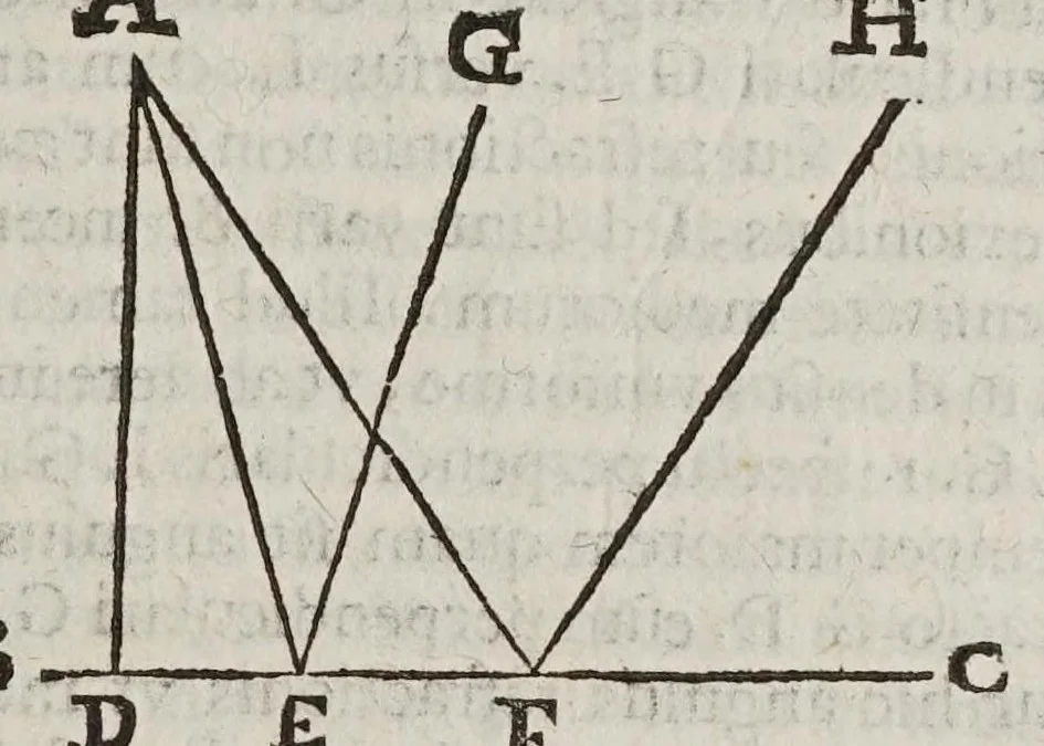 An illustration from De radiis visvs et lvcis in vitris perspectivis et iride tractatus, 1611, leaf 21