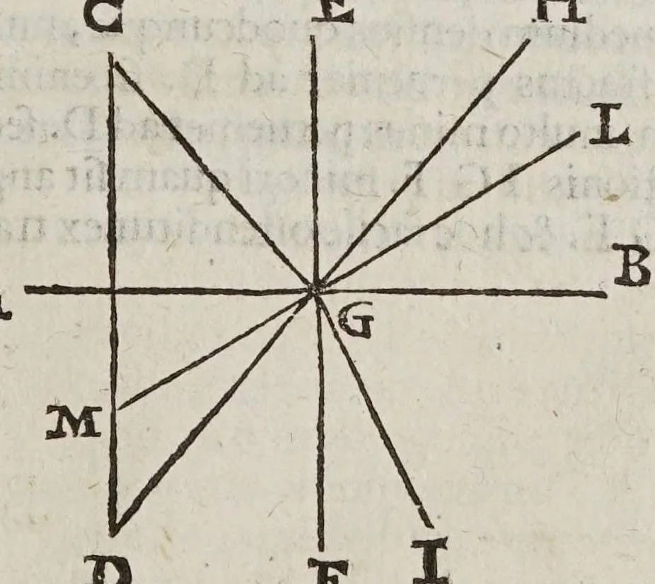 An illustration from De radiis visvs et lvcis in vitris perspectivis et iride tractatus, 1611, leaf 21