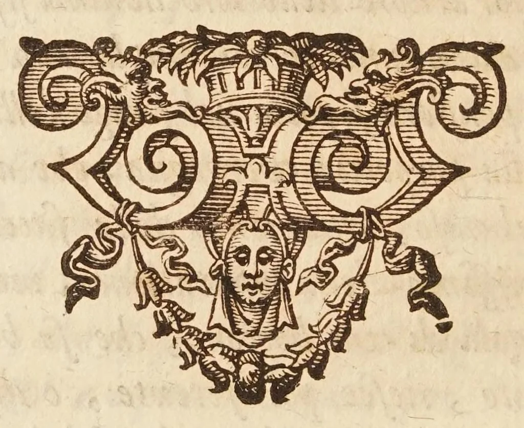 An illustration from De' ragguagli di Parnaso, 1614, leaf 442