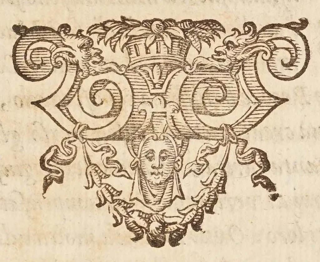 An illustration from De' ragguagli di Parnaso, 1614, leaf 475