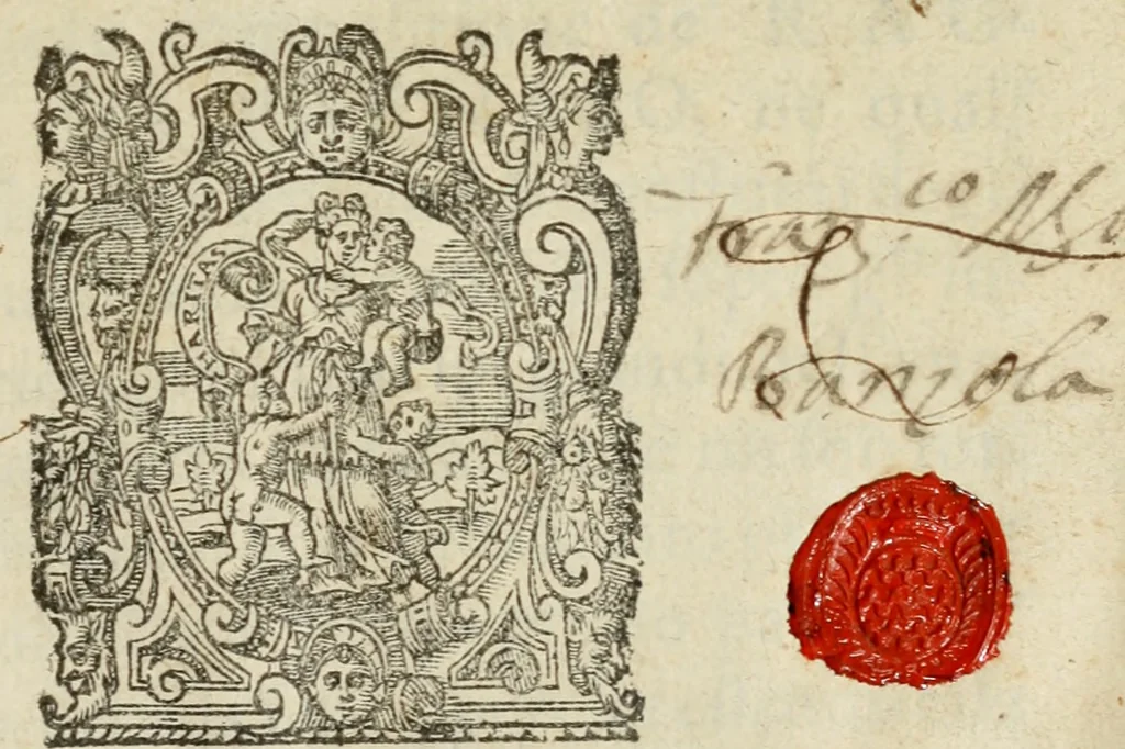 An illustration from De' ragguagli di Parnaso .., 1612, leaf 4