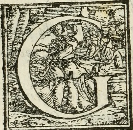 An illustration from De' ragguagli di Parnaso .., 1612, leaf 85