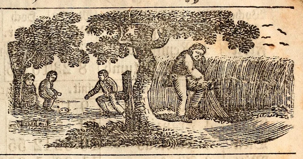 An illustration from Der alte Germantown-Kalender auf das Jahr 1858 : ... für den Pennsylvanischen Horizont und die angrenzenden Staaten berechnet, 1857, leaf 23