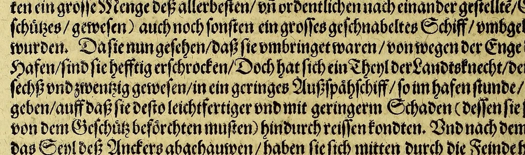 An illustration from Der ander Theil, der newlich erfundenen Landtschafft Americae, von dreyen Schiffahrten, so die Frantzosen in Floridam (die gegen Nidergang gelegen) gethan. : Eine vnter dem Hauptman[n] H. Laudonniere, Anno 1564. Die ander vnter H. Ribald 1565. Die dritte, vnter H. Guerguesio 1567. geschehen. Mit Beschreibung vnd lebendiger Contrafactur, dieser Provintze, Gestalt, Sitten vnd Gebräuch der Wilden,, 1603, leaf 42