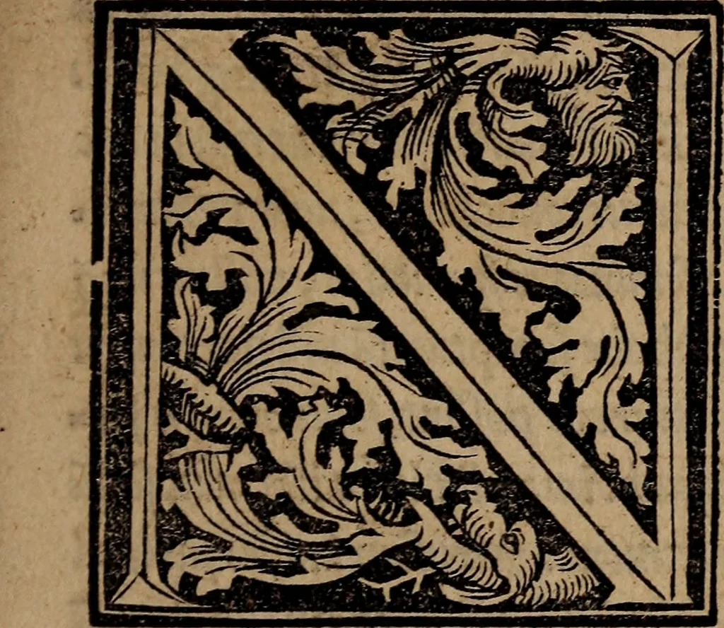 An illustration from D. Eras. Roterodami de duplici copia verborum ac rerum commentarii duo ; Eras. de laudibus literariae societatis, reip. ac magistratuum urbis Argentinae, epistola ad Jacobum Wimphelingum plane Erasmica, 1521, leaf 14
