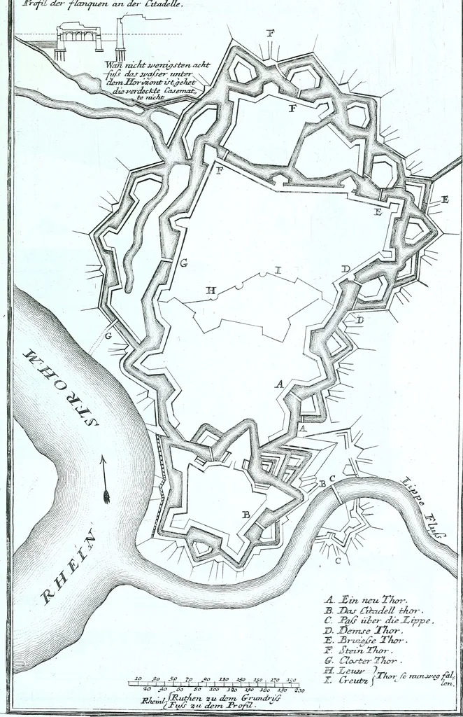 An illustration from Der auserlessneste und nach den Regeln der antiquen Bau-Kunst sowohl, als nach dem heutigen Gusto verneuerte Goldmann, als der rechtschaffenste Bau-Meister, oder die gantze Civil-Bau-Kunst : in unterschiedlichen vollständigen Anweisungen dergestalt abgehandelt, dass nicht leicht der geringste undeutliche Orth in der ehemahls edirten Goldmännischen Civil-Bau-Kunst befindlich, welcher nicht jetzo sattsam erkläret worden : alles auf das auffrichtigste mitgetheilet, 1721, leaf 164