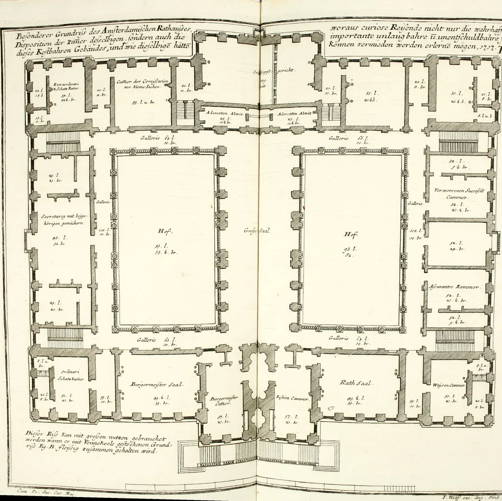 An illustration from Der auserlessneste und nach den Regeln der antiquen Bau-Kunst sowohl, als nach dem heutigen Gusto verneuerte Goldmann, als der rechtschaffenste Bau-Meister, oder die gantze Civil-Bau-Kunst : in unterschiedlichen vollständigen Anweisungen dergestalt abgehandelt, dass nicht leicht der geringste undeutliche Orth in der ehemahls edirten Goldmännischen Civil-Bau-Kunst befindlich, welcher nicht jetzo sattsam erkläret worden : alles auf das auffrichtigste mitgetheilet, 1721, leaf 175