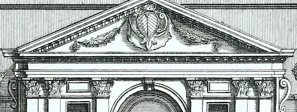 An illustration from Der auserlessneste und nach den Regeln der antiquen Bau-Kunst sowohl, als nach dem heutigen Gusto verneuerte Goldmann, als der rechtschaffenste Bau-Meister, oder die gantze Civil-Bau-Kunst : in unterschiedlichen vollständigen Anweisungen dergestalt abgehandelt, dass nicht leicht der geringste undeutliche Orth in der ehemahls edirten Goldmännischen Civil-Bau-Kunst befindlich, welcher nicht jetzo sattsam erkläret worden : alles auf das auffrichtigste mitgetheilet, 1721, leaf 222