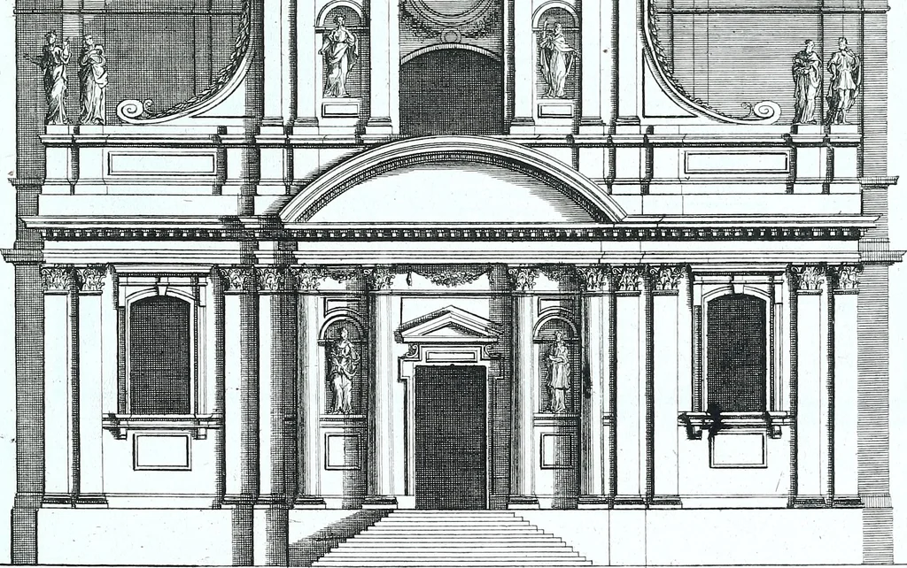 An illustration from Der auserlessneste und nach den Regeln der antiquen Bau-Kunst sowohl, als nach dem heutigen Gusto verneuerte Goldmann, als der rechtschaffenste Bau-Meister, oder die gantze Civil-Bau-Kunst : in unterschiedlichen vollständigen Anweisungen dergestalt abgehandelt, dass nicht leicht der geringste undeutliche Orth in der ehemahls edirten Goldmännischen Civil-Bau-Kunst befindlich, welcher nicht jetzo sattsam erkläret worden : alles auf das auffrichtigste mitgetheilet, 1721, leaf 222