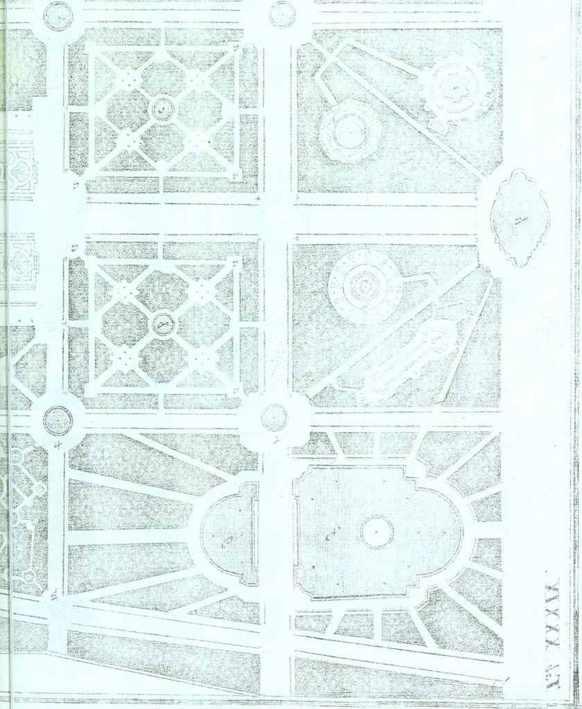 An illustration from Der auserlessneste und nach den Regeln der antiquen Bau-Kunst sowohl, als nach dem heutigen Gusto verneuerte Goldmann, als der rechtschaffenste Bau-Meister, oder die gantze Civil-Bau-Kunst : in unterschiedlichen vollständigen Anweisungen dergestalt abgehandelt, dass nicht leicht der geringste undeutliche Orth in der ehemahls edirten Goldmännischen Civil-Bau-Kunst befindlich, welcher nicht jetzo sattsam erkläret worden : alles auf das auffrichtigste mitgetheilet, 1721, leaf 232