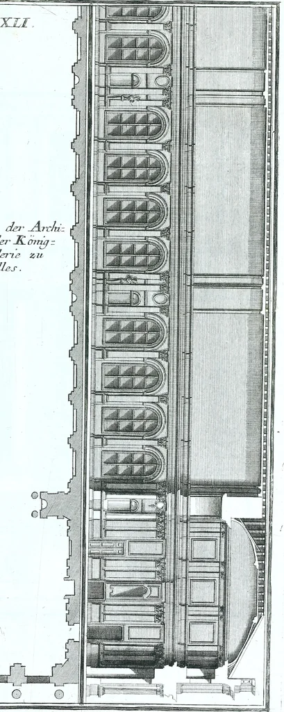 An illustration from Der auserlessneste und nach den Regeln der antiquen Bau-Kunst sowohl, als nach dem heutigen Gusto verneuerte Goldmann, als der rechtschaffenste Bau-Meister, oder die gantze Civil-Bau-Kunst : in unterschiedlichen vollständigen Anweisungen dergestalt abgehandelt, dass nicht leicht der geringste undeutliche Orth in der ehemahls edirten Goldmännischen Civil-Bau-Kunst befindlich, welcher nicht jetzo sattsam erkläret worden : alles auf das auffrichtigste mitgetheilet, 1721, leaf 236