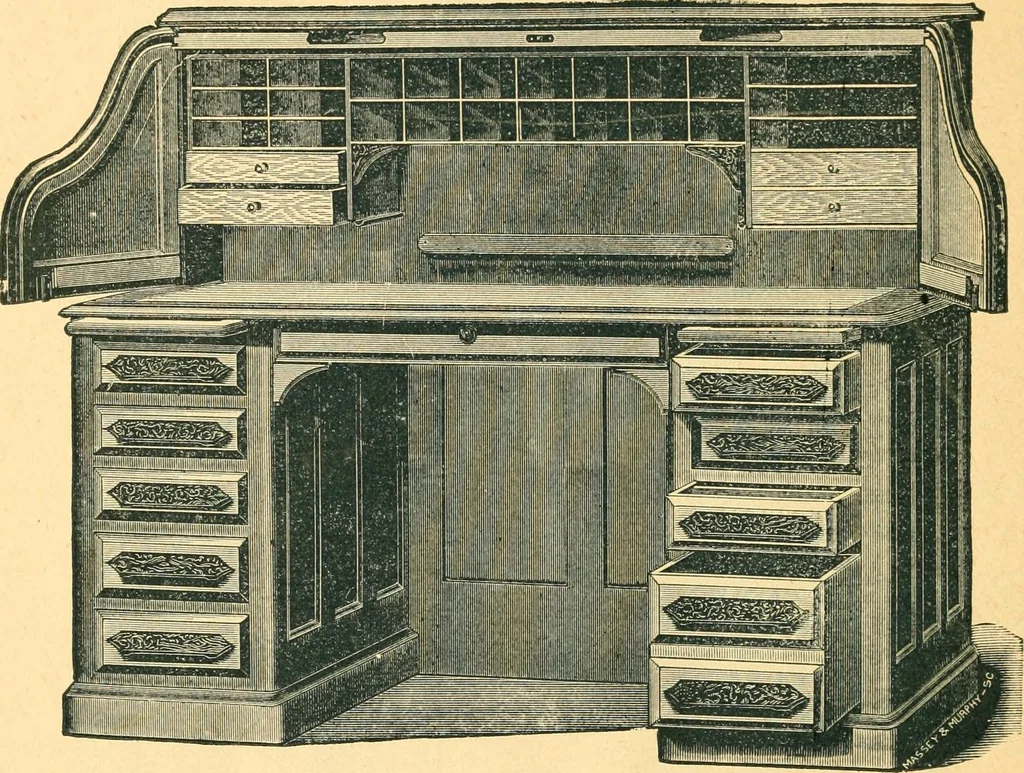 An illustration from Derby roll-top desk., 1886, leaf 11