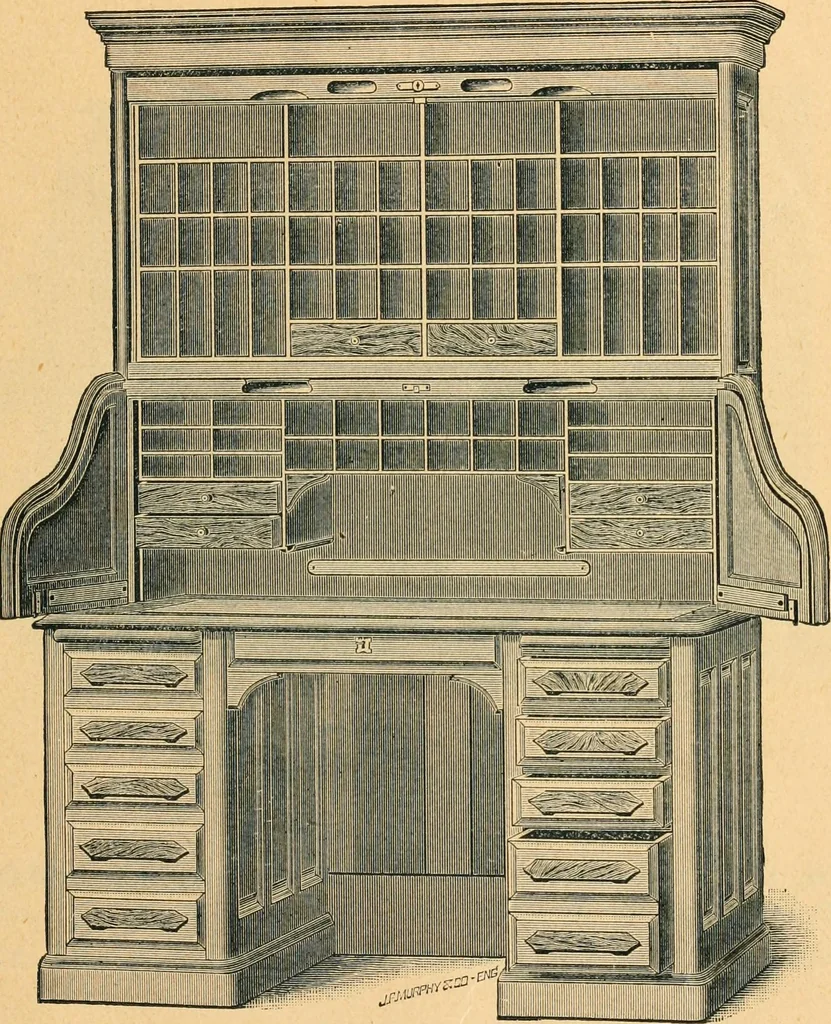 An illustration from Derby roll-top desk., 1886, leaf 12