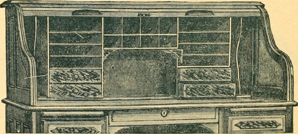 An illustration from Derby roll-top desk., 1886, leaf 19