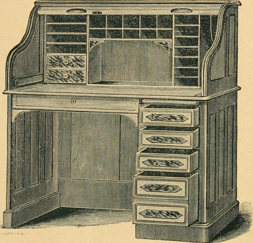 An illustration from Derby roll-top desk., 1886, leaf 8