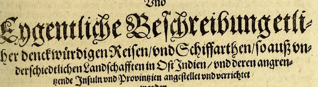 An illustration from Der dreyzehende Theil der Orientalischen Indien, darinnen beneben etlichen newen, gedenckwürdigen Schiffarten vnd Reysen, so von vnterschiedlichen Völckern, sonderlich den Portugesen, Englischen vnd Holländern, in Ost Indien, vnd dem anstossende Königreich, vom Jahr 1615. biss vff 1628. verrichtet worden. : Auch insonderheit andere biss anhero unbekandte Königreich vnnd Länder, sonderlich das Königreich Indostan, oder dess grossen Mogols, Königreich China, Persien, wie auch Moscaw, Reussen, Groenlandt, Tartarey, Algier, und andere angräntzenden Provintzen, von newem beschrieben, und mit erst erfundenen Landtaffeln vor Augen gestellet worden. Alles mit sonderbaren schönen Kupfferstücken gezieret. Mit Köm. Keys. Maj. Freyheit begnadet, 1628, leaf 15