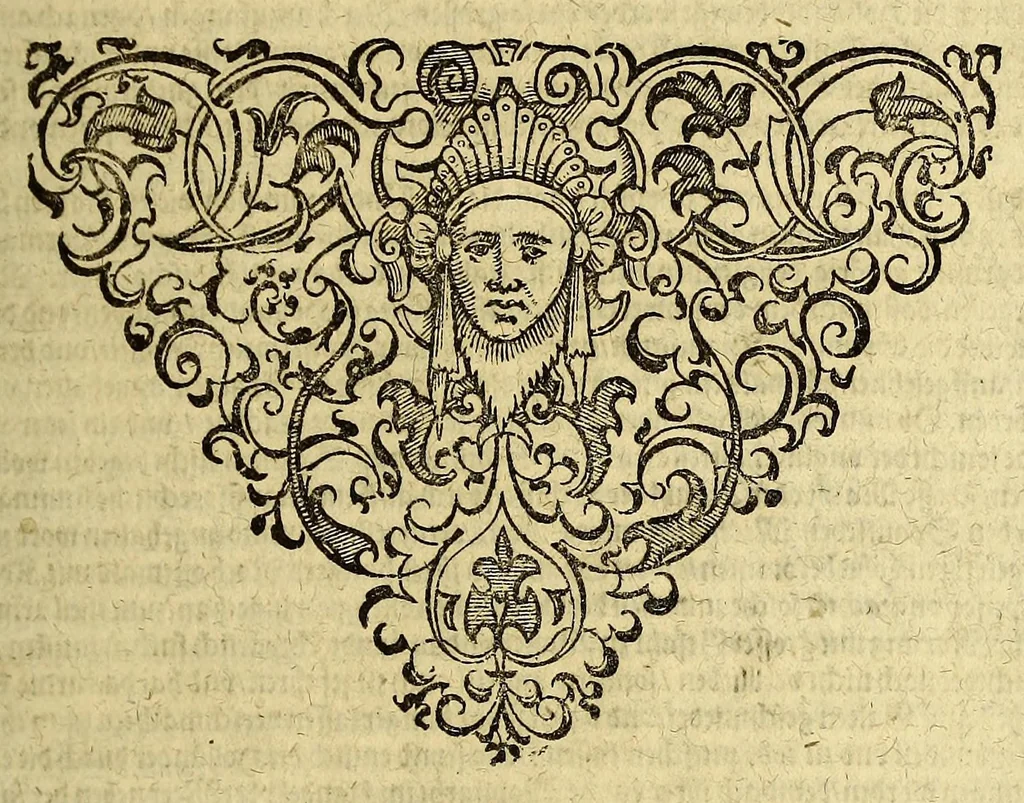 An illustration from Der dreyzehende Theil der Orientalischen Indien, darinnen beneben etlichen newen, gedenckwürdigen Schiffarten vnd Reysen, so von vnterschiedlichen Völckern, sonderlich den Portugesen, Englischen vnd Holländern, in Ost Indien, vnd dem anstossende Königreich, vom Jahr 1615. biss vff 1628. verrichtet worden. : Auch insonderheit andere biss anhero unbekandte Königreich vnnd Länder, sonderlich das Königreich Indostan, oder dess grossen Mogols, Königreich China, Persien, wie auch Moscaw, Reussen, Groenlandt, Tartarey, Algier, und andere angräntzenden Provintzen, von newem beschrieben, und mit erst erfundenen Landtaffeln vor Augen gestellet worden. Alles mit sonderbaren schönen Kupfferstücken gezieret. Mit Köm. Keys. Maj. Freyheit begnadet, 1628, leaf 17