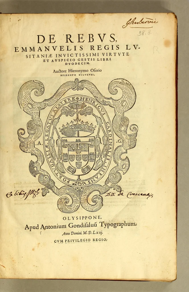 An illustration from De rebus, Emmanuelis regis Lusitaniæ inuictissimi virtute et auspicio gestis libri duodecim., 1571, leaf 5