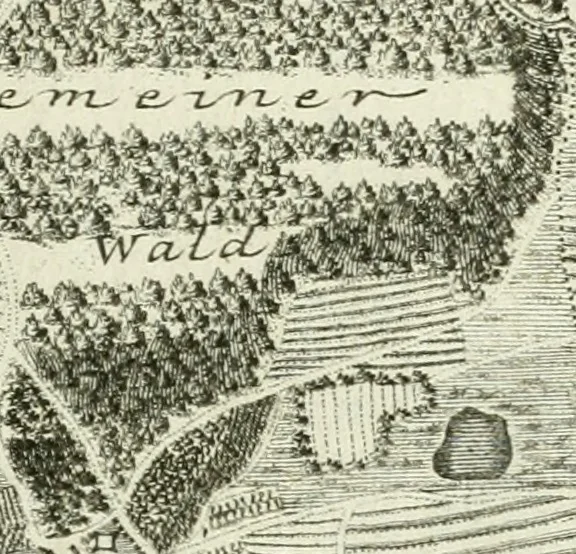 An illustration from De re ichnographica : cujus hodierna praxis exponitur, et propriis exemplis pluribus illustratur : inque varias, quae contingere possunt, ejusdem aberrationes, posito quoque calculo, inquiritur, 1751, leaf 158