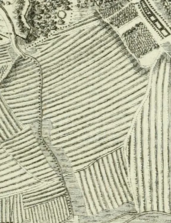 An illustration from De re ichnographica : cujus hodierna praxis exponitur, et propriis exemplis pluribus illustratur : inque varias, quae contingere possunt, ejusdem aberrationes, posito quoque calculo, inquiritur, 1751, leaf 158