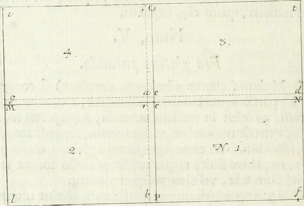 An illustration from De re ichnographica : cujus hodierna praxis exponitur, et propriis exemplis pluribus illustratur : inque varias, quae contingere possunt, ejusdem aberrationes, posito quoque calculo, inquiritur, 1751, leaf 293