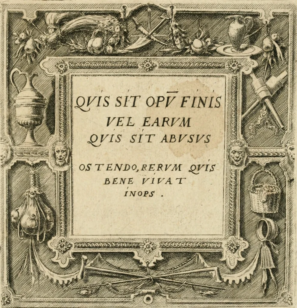 An illustration from De rervm vsv et abvsv, 1575, leaf 4