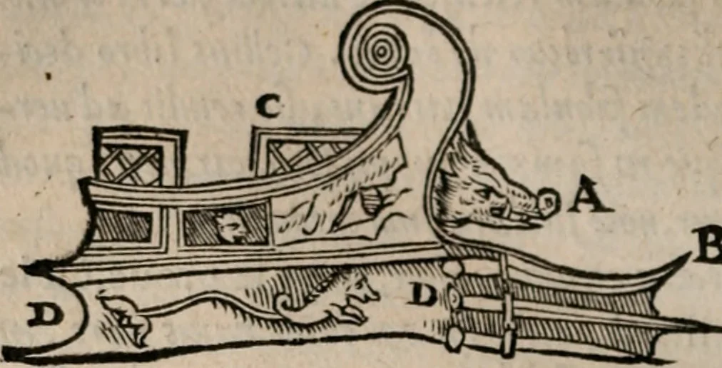 An illustration from De re vestiaria, vascularia & nauali, 1553, leaf 181