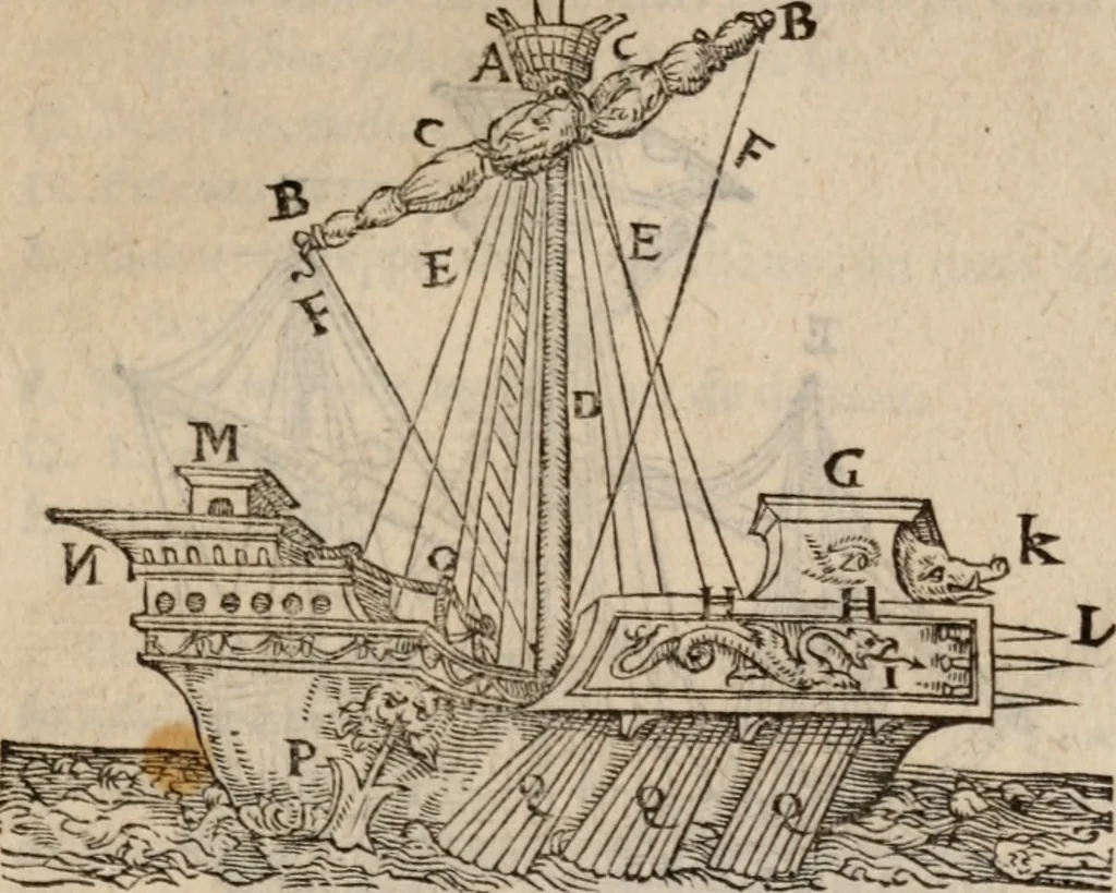 An illustration from De re vestiaria, vascularia & nauali, 1553, leaf 192