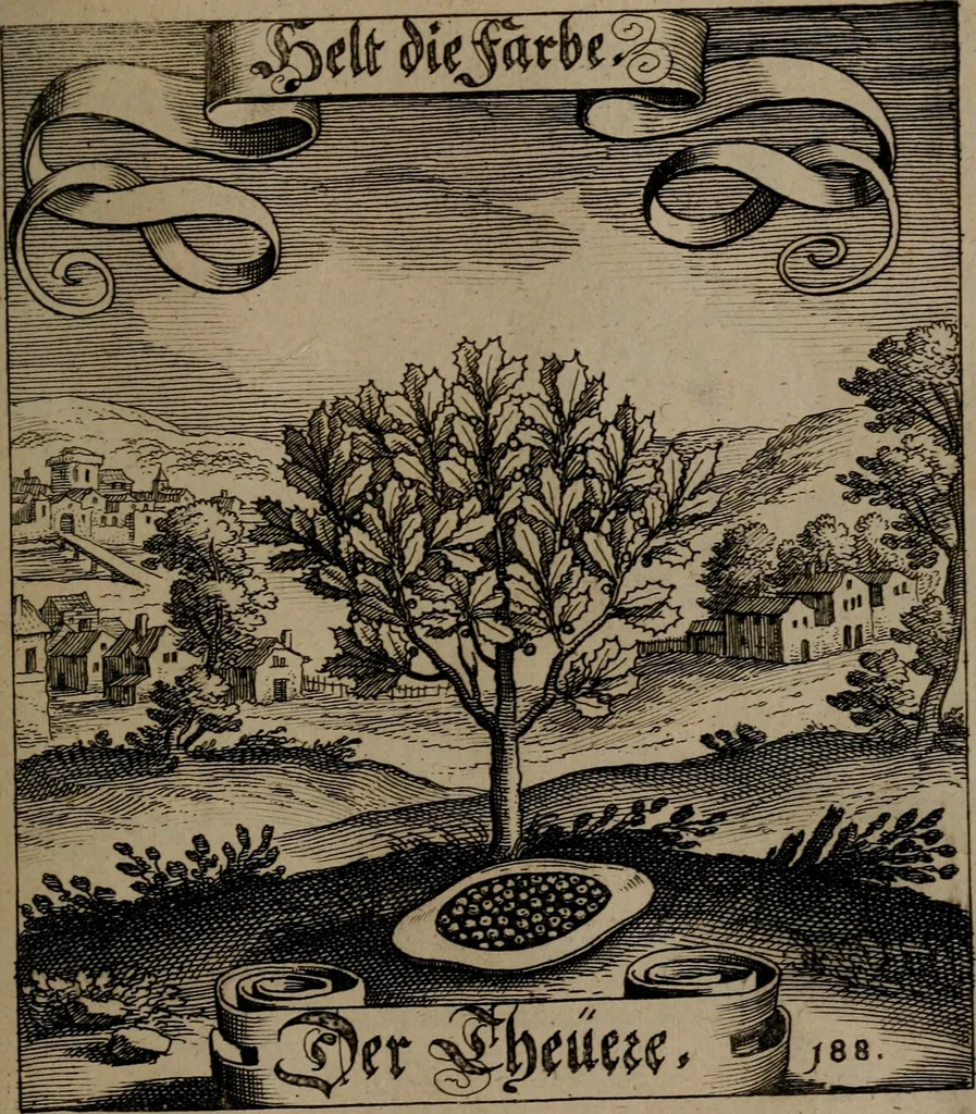 An illustration from Der Fruchtbringenden Geselschaft Nahmen, Vorhaben, Gemählde und Wörter : nach jedes Einnahme ordentlich in Kupfer gestochen, und in achtzeilige Reimgesetze verfasset, 1646, leaf 390