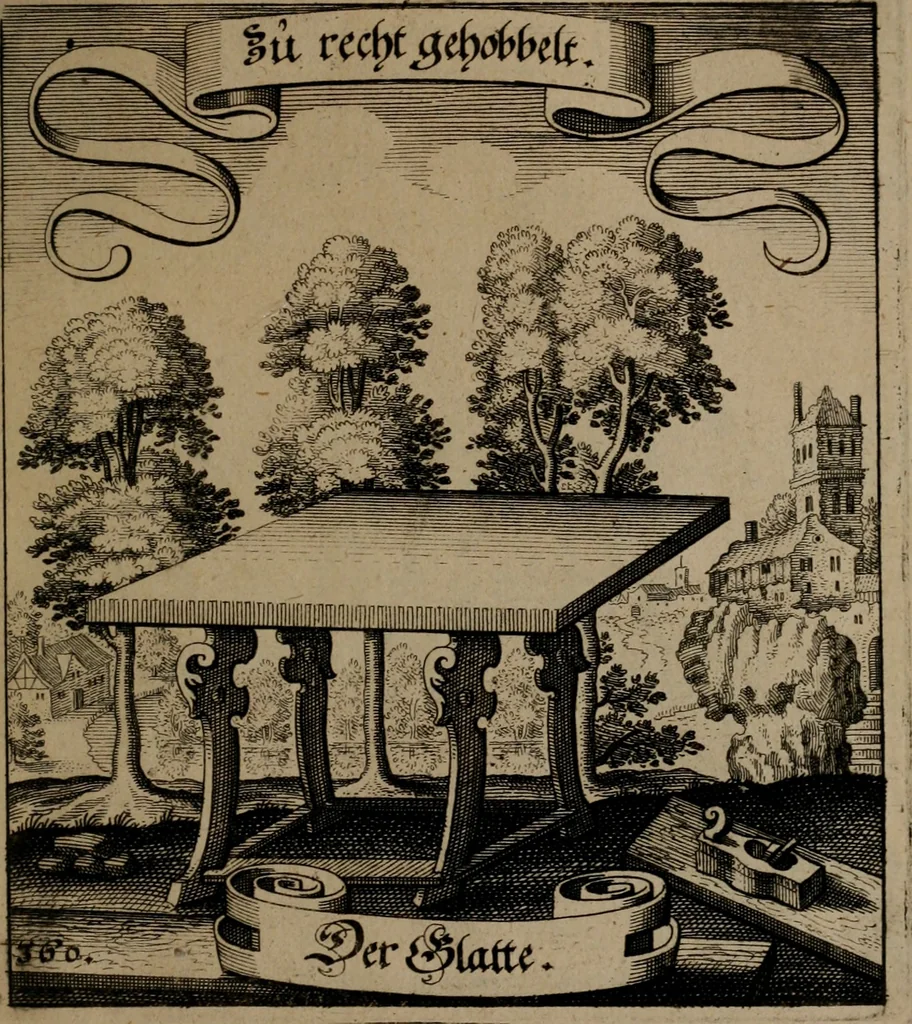 An illustration from Der Fruchtbringenden Geselschaft Nahmen, Vorhaben, Gemählde und Wörter : nach jedes Einnahme ordentlich in Kupfer gestochen, und in achtzeilige Reimgesetze verfasset, 1646, leaf 742