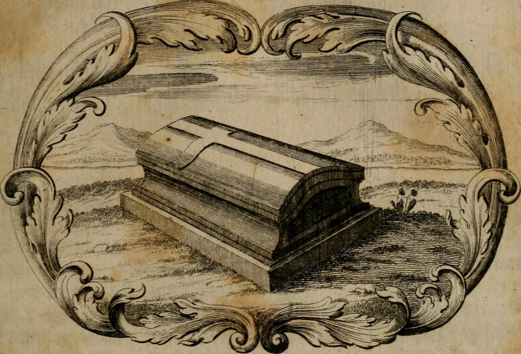 An illustration from Der geistliche Seelen-Artzt, versehen mit General-Artzney : wieder alle erdenckliche Melancholey, auf den jetzigen Welt-Stand gerichtet : auss dem Grund göttlicher H. Schrifft, der Heiligen Vätter Lehr und Sententzen, ausserlesenen Spruchwörtern, welt-geistlichen Aphorismis, medicinalischen Haupt-Regeln, kurtzen Historien, raren Gleichnüssen, und trostreichen Sitten-Lehren : von der Gedult in Wiederwärtigkeiten, Verfolgungen, Creutz und Leyden, durch nützliche Recipe vorgeschreibeu [sic] ..., 1700, leaf 216
