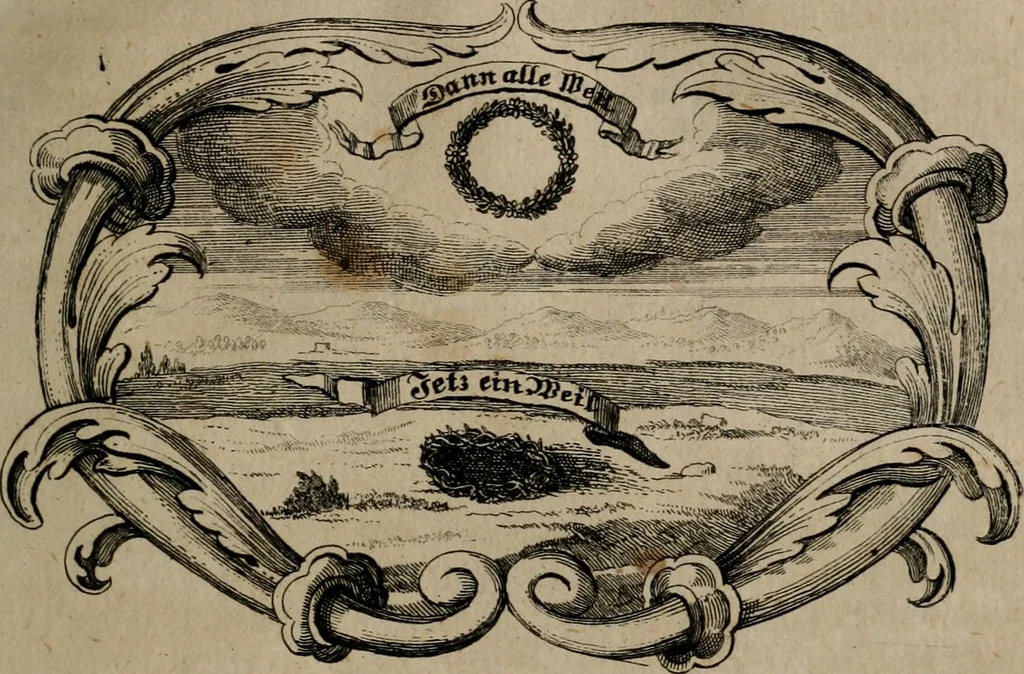 An illustration from Der geistliche Seelen-Artzt, versehen mit General-Artzney : wieder alle erdenckliche Melancholey, auf den jetzigen Welt-Stand gerichtet : auss dem Grund göttlicher H. Schrifft, der Heiligen Vätter Lehr und Sententzen, ausserlesenen Spruchwörtern, welt-geistlichen Aphorismis, medicinalischen Haupt-Regeln, kurtzen Historien, raren Gleichnüssen, und trostreichen Sitten-Lehren : von der Gedult in Wiederwärtigkeiten, Verfolgungen, Creutz und Leyden, durch nützliche Recipe vorgeschreibeu [sic] ..., 1700, leaf 264