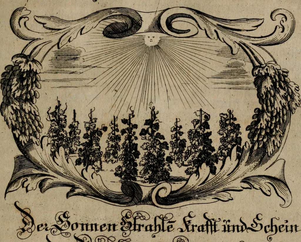 An illustration from Der geistliche Seelen-Artzt, versehen mit General-Artzney : wieder alle erdenckliche Melancholey, auf den jetzigen Welt-Stand gerichtet : auss dem Grund göttlicher H. Schrifft, der Heiligen Vätter Lehr und Sententzen, ausserlesenen Spruchwörtern, welt-geistlichen Aphorismis, medicinalischen Haupt-Regeln, kurtzen Historien, raren Gleichnüssen, und trostreichen Sitten-Lehren : von der Gedult in Wiederwärtigkeiten, Verfolgungen, Creutz und Leyden, durch nützliche Recipe vorgeschreibeu [sic] ..., 1700, leaf 278