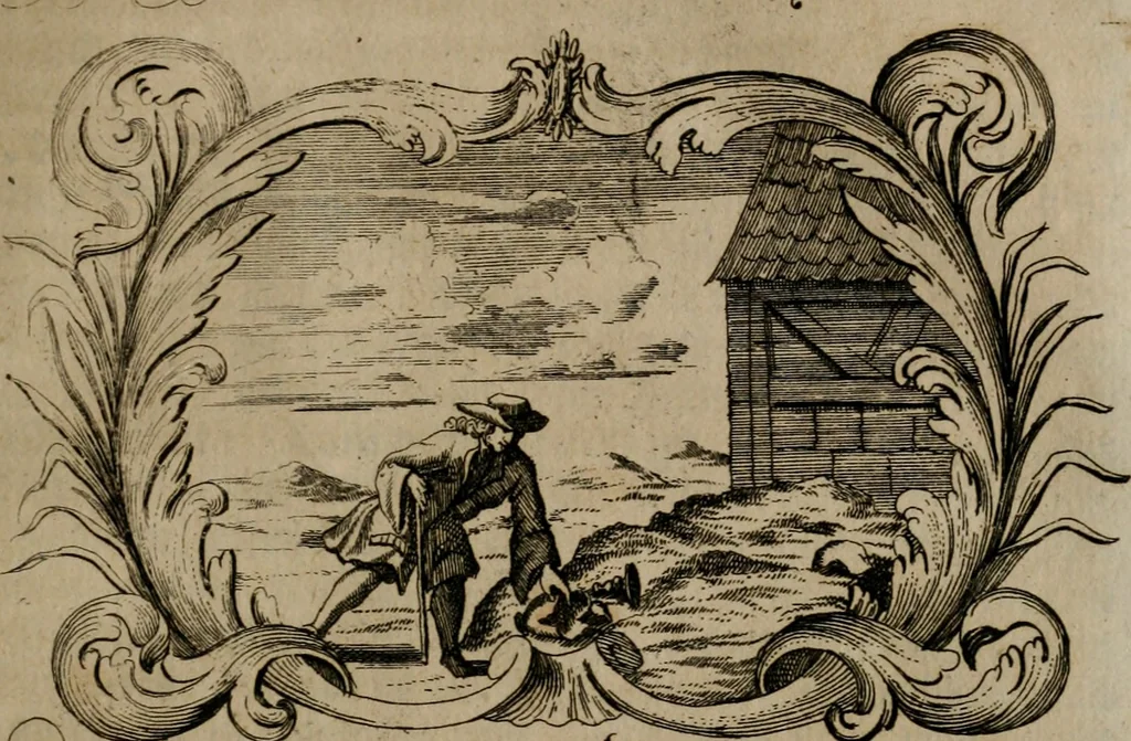An illustration from Der geistliche Seelen-Artzt, versehen mit General-Artzney : wieder alle erdenckliche Melancholey, auf den jetzigen Welt-Stand gerichtet : auss dem Grund göttlicher H. Schrifft, der Heiligen Vätter Lehr und Sententzen, ausserlesenen Spruchwörtern, welt-geistlichen Aphorismis, medicinalischen Haupt-Regeln, kurtzen Historien, raren Gleichnüssen, und trostreichen Sitten-Lehren : von der Gedult in Wiederwärtigkeiten, Verfolgungen, Creutz und Leyden, durch nützliche Recipe vorgeschreibeu [sic] ..., 1700, leaf 352