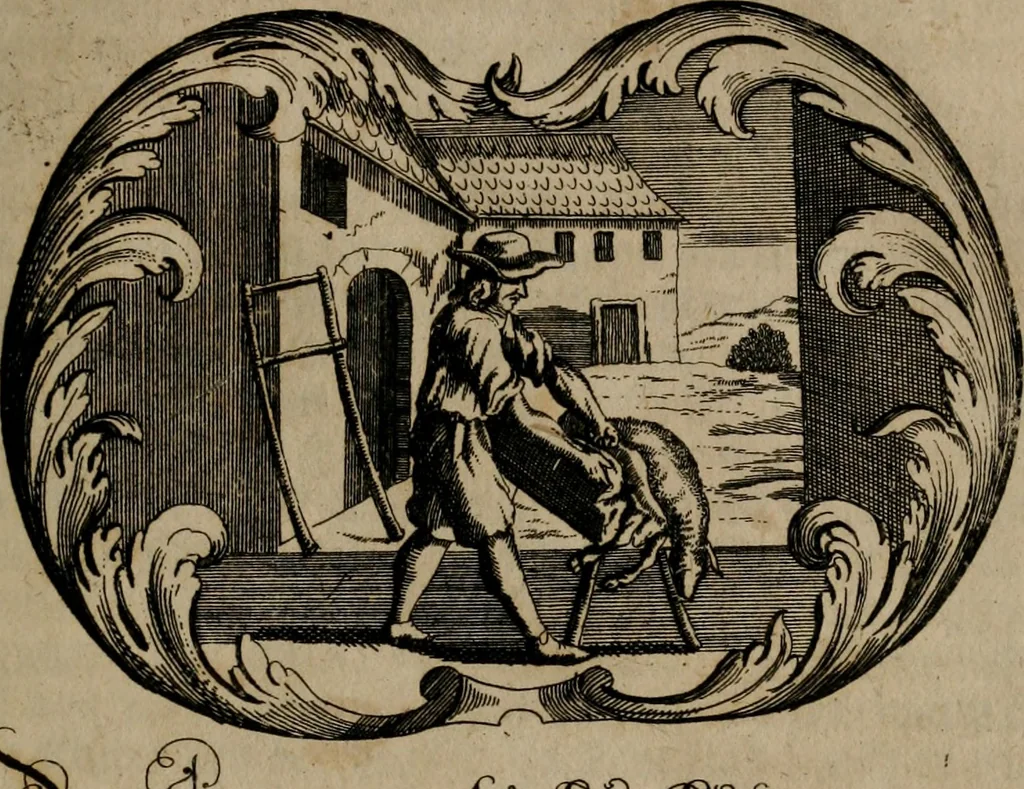 An illustration from Der geistliche Seelen-Artzt, versehen mit General-Artzney : wieder alle erdenckliche Melancholey, auf den jetzigen Welt-Stand gerichtet : auss dem Grund göttlicher H. Schrifft, der Heiligen Vätter Lehr und Sententzen, ausserlesenen Spruchwörtern, welt-geistlichen Aphorismis, medicinalischen Haupt-Regeln, kurtzen Historien, raren Gleichnüssen, und trostreichen Sitten-Lehren : von der Gedult in Wiederwärtigkeiten, Verfolgungen, Creutz und Leyden, durch nützliche Recipe vorgeschreibeu [sic] ..., 1700, leaf 382