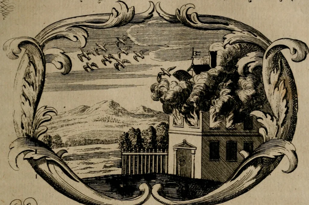 An illustration from Der geistliche Seelen-Artzt, versehen mit General-Artzney : wieder alle erdenckliche Melancholey, auf den jetzigen Welt-Stand gerichtet : auss dem Grund göttlicher H. Schrifft, der Heiligen Vätter Lehr und Sententzen, ausserlesenen Spruchwörtern, welt-geistlichen Aphorismis, medicinalischen Haupt-Regeln, kurtzen Historien, raren Gleichnüssen, und trostreichen Sitten-Lehren : von der Gedult in Wiederwärtigkeiten, Verfolgungen, Creutz und Leyden, durch nützliche Recipe vorgeschreibeu [sic] ..., 1700, leaf 80