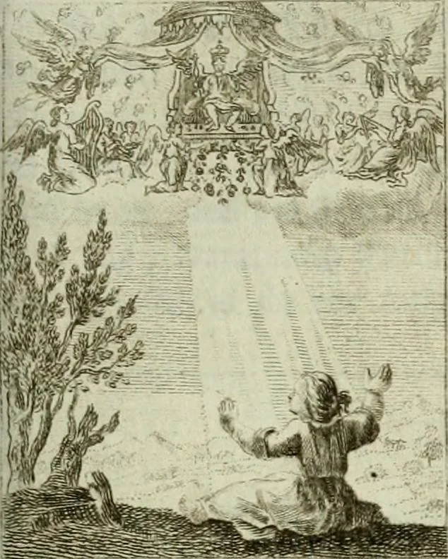 An illustration from Der gottseligen Frau La Mothe Guyon geisterhebende Beschäftigungen des Herzens mit Gott durch die lebendige Erfahrungs-Erkenntnis der göttlichen Liebe, oder, Die Geheimnisse des innwendigen Christenthums, geoffenbaret in der Schule der himmlischen Weisheit : Auszüge aus sämtlichen poetischen Schriften der seligen Frau, zur Beförderung des inneren Lebens, 1802, leaf 109