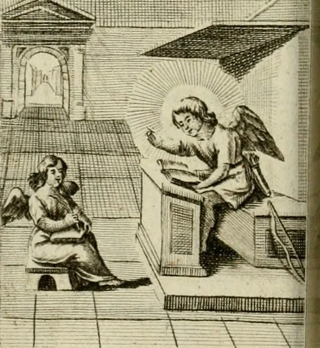 An illustration from Der gottseligen Frau La Mothe Guyon geisterhebende Beschäftigungen des Herzens mit Gott durch die lebendige Erfahrungs-Erkenntnis der göttlichen Liebe, oder, Die Geheimnisse des innwendigen Christenthums, geoffenbaret in der Schule der himmlischen Weisheit : Auszüge aus sämtlichen poetischen Schriften der seligen Frau, zur Beförderung des inneren Lebens, 1802, leaf 140