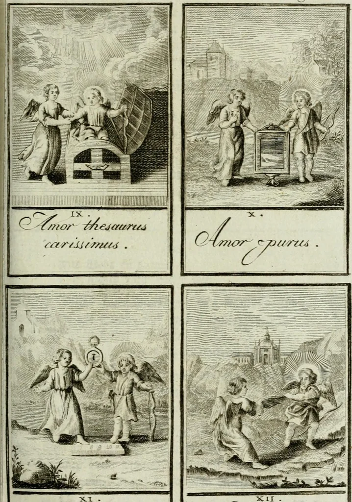 An illustration from Der gottseligen Frau La Mothe Guyon geisterhebende Beschäftigungen des Herzens mit Gott durch die lebendige Erfahrungs-Erkenntnis der göttlichen Liebe, oder, Die Geheimnisse des innwendigen Christenthums, geoffenbaret in der Schule der himmlischen Weisheit : Auszüge aus sämtlichen poetischen Schriften der seligen Frau, zur Beförderung des inneren Lebens, 1802, leaf 149