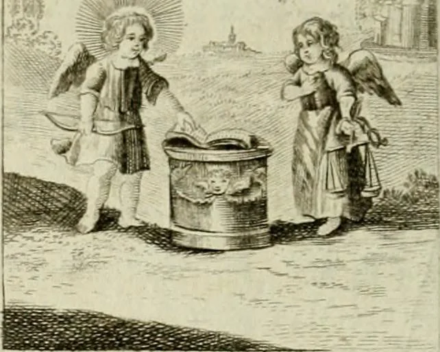 An illustration from Der gottseligen Frau La Mothe Guyon geisterhebende Beschäftigungen des Herzens mit Gott durch die lebendige Erfahrungs-Erkenntnis der göttlichen Liebe, oder, Die Geheimnisse des innwendigen Christenthums, geoffenbaret in der Schule der himmlischen Weisheit : Auszüge aus sämtlichen poetischen Schriften der seligen Frau, zur Beförderung des inneren Lebens, 1802, leaf 156