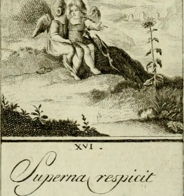An illustration from Der gottseligen Frau La Mothe Guyon geisterhebende Beschäftigungen des Herzens mit Gott durch die lebendige Erfahrungs-Erkenntnis der göttlichen Liebe, oder, Die Geheimnisse des innwendigen Christenthums, geoffenbaret in der Schule der himmlischen Weisheit : Auszüge aus sämtlichen poetischen Schriften der seligen Frau, zur Beförderung des inneren Lebens, 1802, leaf 156