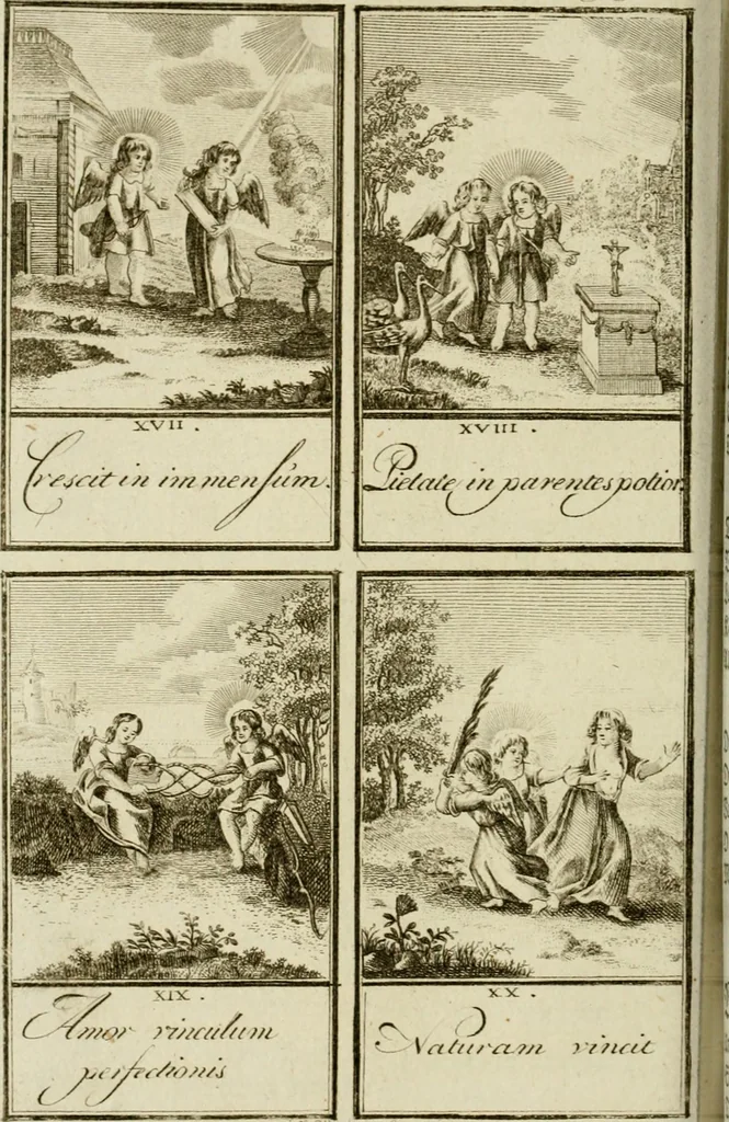 An illustration from Der gottseligen Frau La Mothe Guyon geisterhebende Beschäftigungen des Herzens mit Gott durch die lebendige Erfahrungs-Erkenntnis der göttlichen Liebe, oder, Die Geheimnisse des innwendigen Christenthums, geoffenbaret in der Schule der himmlischen Weisheit : Auszüge aus sämtlichen poetischen Schriften der seligen Frau, zur Beförderung des inneren Lebens, 1802, leaf 164