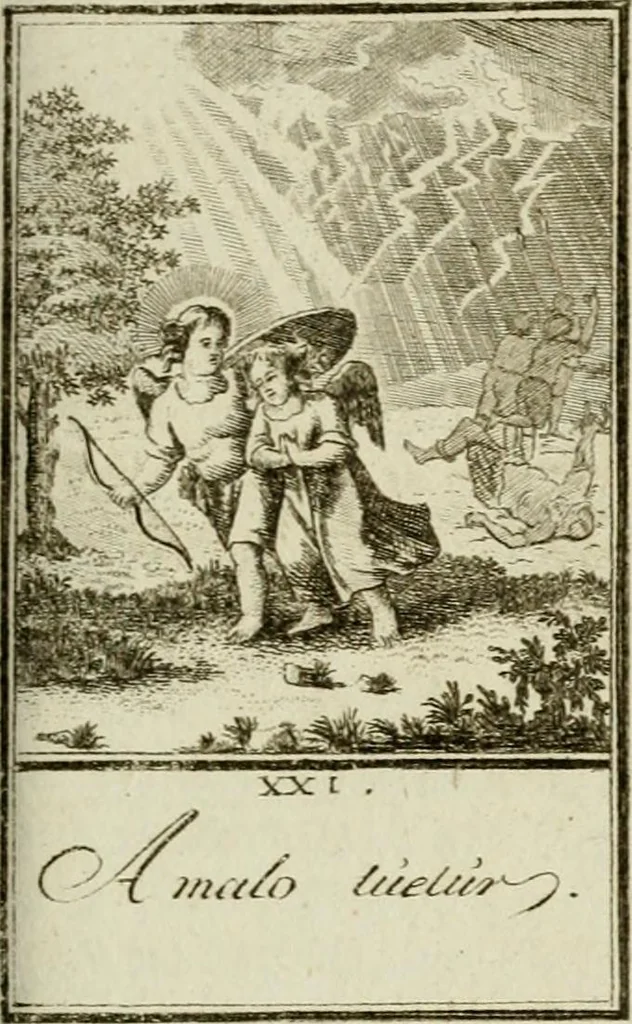 An illustration from Der gottseligen Frau La Mothe Guyon geisterhebende Beschäftigungen des Herzens mit Gott durch die lebendige Erfahrungs-Erkenntnis der göttlichen Liebe, oder, Die Geheimnisse des innwendigen Christenthums, geoffenbaret in der Schule der himmlischen Weisheit : Auszüge aus sämtlichen poetischen Schriften der seligen Frau, zur Beförderung des inneren Lebens, 1802, leaf 171