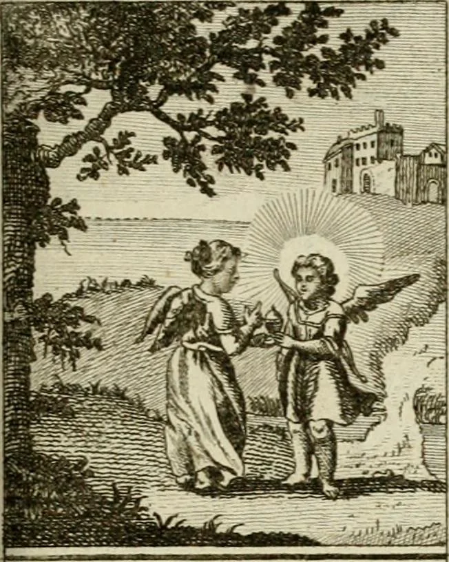 An illustration from Der gottseligen Frau La Mothe Guyon geisterhebende Beschäftigungen des Herzens mit Gott durch die lebendige Erfahrungs-Erkenntnis der göttlichen Liebe, oder, Die Geheimnisse des innwendigen Christenthums, geoffenbaret in der Schule der himmlischen Weisheit : Auszüge aus sämtlichen poetischen Schriften der seligen Frau, zur Beförderung des inneren Lebens, 1802, leaf 233