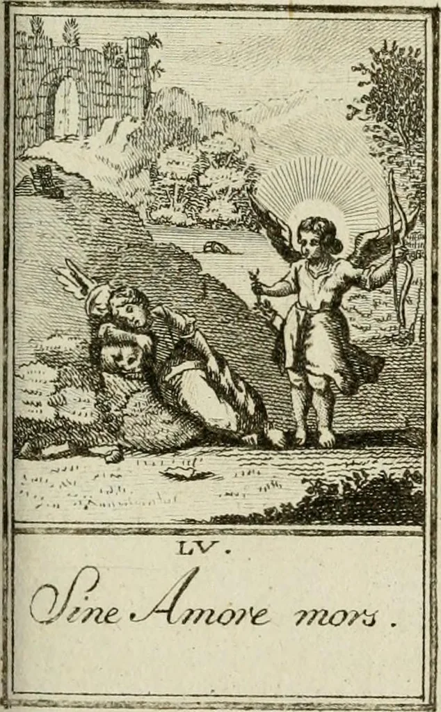 An illustration from Der gottseligen Frau La Mothe Guyon geisterhebende Beschäftigungen des Herzens mit Gott durch die lebendige Erfahrungs-Erkenntnis der göttlichen Liebe, oder, Die Geheimnisse des innwendigen Christenthums, geoffenbaret in der Schule der himmlischen Weisheit : Auszüge aus sämtlichen poetischen Schriften der seligen Frau, zur Beförderung des inneren Lebens, 1802, leaf 241