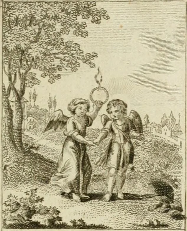 An illustration from Der gottseligen Frau La Mothe Guyon geisterhebende Beschäftigungen des Herzens mit Gott durch die lebendige Erfahrungs-Erkenntnis der göttlichen Liebe, oder, Die Geheimnisse des innwendigen Christenthums, geoffenbaret in der Schule der himmlischen Weisheit : Auszüge aus sämtlichen poetischen Schriften der seligen Frau, zur Beförderung des inneren Lebens, 1802, leaf 249