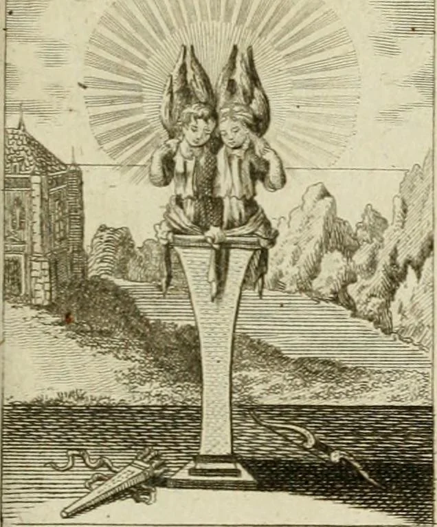 An illustration from Der gottseligen Frau La Mothe Guyon geisterhebende Beschäftigungen des Herzens mit Gott durch die lebendige Erfahrungs-Erkenntnis der göttlichen Liebe, oder, Die Geheimnisse des innwendigen Christenthums, geoffenbaret in der Schule der himmlischen Weisheit : Auszüge aus sämtlichen poetischen Schriften der seligen Frau, zur Beförderung des inneren Lebens, 1802, leaf 249