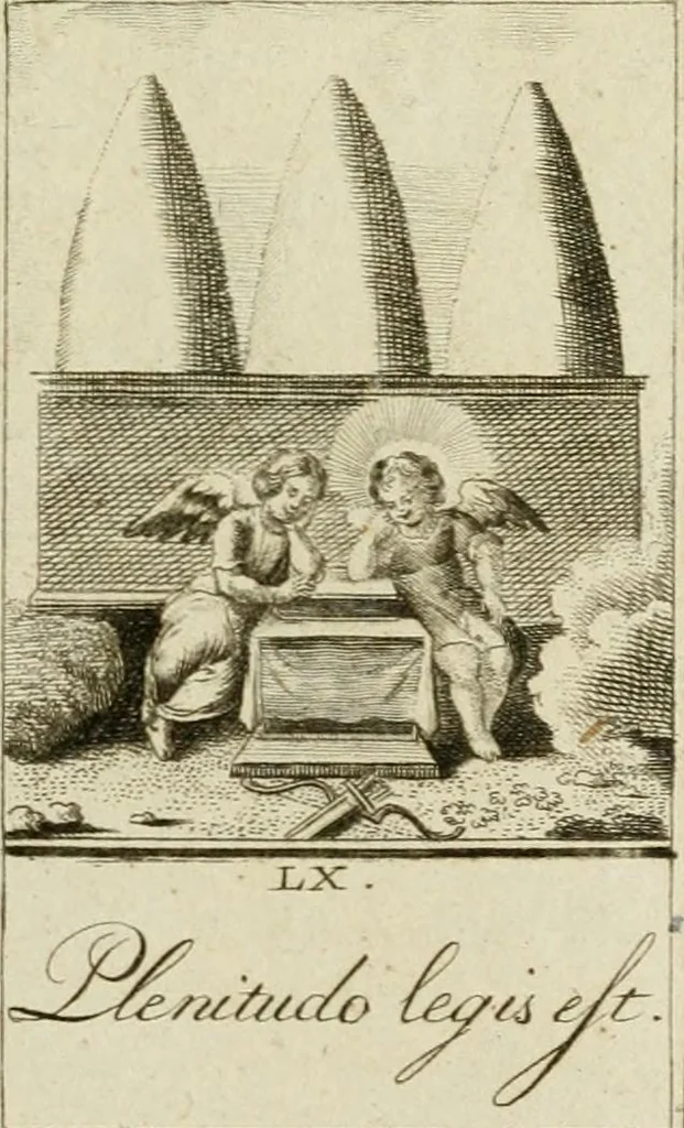 An illustration from Der gottseligen Frau La Mothe Guyon geisterhebende Beschäftigungen des Herzens mit Gott durch die lebendige Erfahrungs-Erkenntnis der göttlichen Liebe, oder, Die Geheimnisse des innwendigen Christenthums, geoffenbaret in der Schule der himmlischen Weisheit : Auszüge aus sämtlichen poetischen Schriften der seligen Frau, zur Beförderung des inneren Lebens, 1802, leaf 249