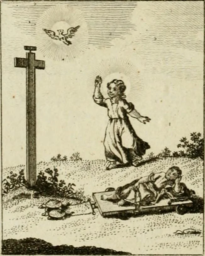 An illustration from Der gottseligen Frau La Mothe Guyon geisterhebende Beschäftigungen des Herzens mit Gott durch die lebendige Erfahrungs-Erkenntnis der göttlichen Liebe, oder, Die Geheimnisse des innwendigen Christenthums, geoffenbaret in der Schule der himmlischen Weisheit : Auszüge aus sämtlichen poetischen Schriften der seligen Frau, zur Beförderung des inneren Lebens, 1802, leaf 274