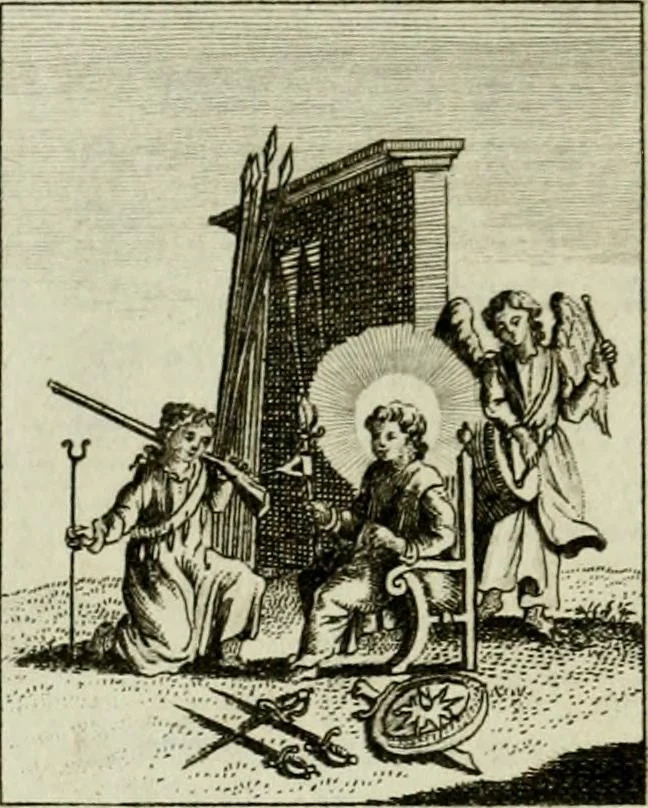 An illustration from Der gottseligen Frau La Mothe Guyon geisterhebende Beschäftigungen des Herzens mit Gott durch die lebendige Erfahrungs-Erkenntnis der göttlichen Liebe, oder, Die Geheimnisse des innwendigen Christenthums, geoffenbaret in der Schule der himmlischen Weisheit : Auszüge aus sämtlichen poetischen Schriften der seligen Frau, zur Beförderung des inneren Lebens, 1802, leaf 284